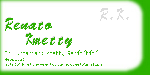 renato kmetty business card